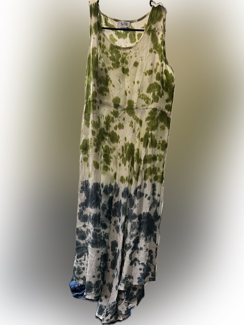 Myra Bag‎ Green and Dark Blue Tie-Dye Maxi Dress - Picture 2 of 4